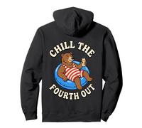 Chill The Fourth Out Funny Bear Pool Float Pullover Hoodie