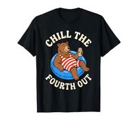 Chill The Fourth Out Funny Bear Pool Float T-Shirt