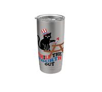 Chill The Fourth Out Funny Black Cat Introvert Stainless Steel Insulated Tumbler