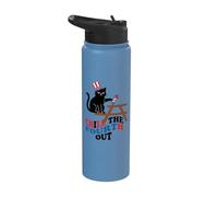 Chill The Fourth Out Funny Black Cat Introvert Stainless Steel Insulated Water Bottle