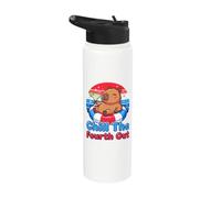Chill The Fourth Out Funny Capybara Pool Float Stainless Steel Insulated Water Bottle