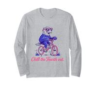 Chill The Fourth Out Funny Eagle Retro Vacation Long Sleeve T-Shirt