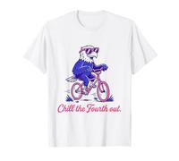 Chill The Fourth Out Funny Eagle Retro Vacation T-Shirt