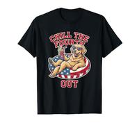 Chill The Fourth Out Funny Golden Retriever Labrador Lover Value Graphic T-Shirt