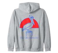 Chill The Fourth Out Funny Pelican Coastal Vacation Zip Hoodie