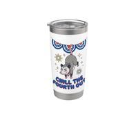 Chill The Fourth Out Funny Possum Introvert Humor Stainless Steel Insulated Tumbler