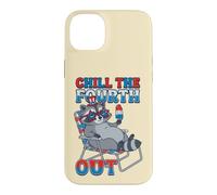 Chill The Fourth Out Funny Raccoon Beach Chair Case for iPhone 14 Plus