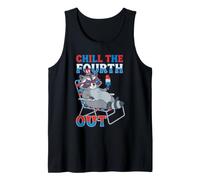 Chill The Fourth Out Funny Raccoon Beach Chair Tank Top