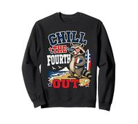 Chill The Fourth Out Funny Raccoon Beach Vacation Sweatshirt