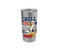 Chill The Fourth Out Funny Seagull Beach Vacation Stainless Steel Insulated Tumbler