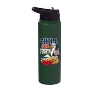 Chill The Fourth Out Funny Seagull Beach Vacation Stainless Steel Insulated Water Bottle