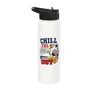 Chill The Fourth Out Funny Seagull Beach Vacation Stainless Steel Insulated Water Bottle