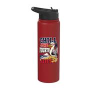 Chill The Fourth Out Funny Seagull Beach Vacation Stainless Steel Insulated Water Bottle