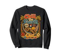 Chill The Fourth Out Funny Sloth Summer Vacation Sweatshirt