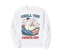 Chill The Fourth Out Patriotic Goose July 4th Pool Float Art Sweatshirt