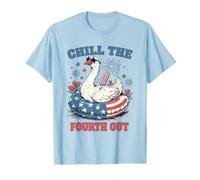 Chill The Fourth Out Patriotic Goose July 4th Pool Float Art T-Shirt