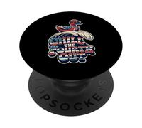Chill The Fourth Out Patriotic Surfing Duck 4th Of July PopSockets Adhesive PopGrip