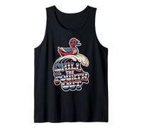 Chill The Fourth Out Patriotic Surfing Duck 4th of July Tank Top