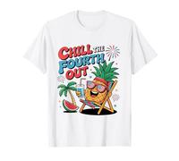 Chill The Fourth Out Pineapple 4th Of July Mens Womens T-Shirt