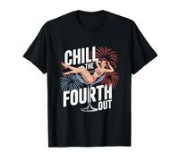 Chill The Fourth Out Pinup Fireworks Celebration T-Shirt