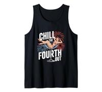 Chill The Fourth Out Pinup Fireworks Celebration Tank Top