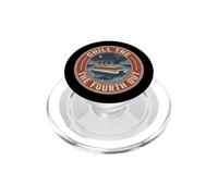 Chill The Fourth Out Pontoon Boat Captain Lake PopSockets PopGrip for MagSafe