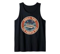 Chill The Fourth Out Pontoon Boat Captain Lake Tank Top