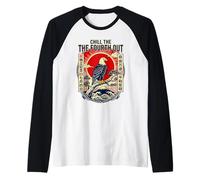 Chill The Fourth Out Retro Eagle Patriot Raglan Baseball Tee