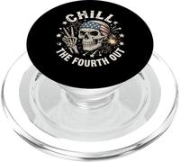 Chill The Fourth Out Skeleton Peace Sign Skull Sparkler PopSockets PopGrip for MagSafe
