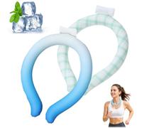 Chill Tube for Neck, 2 Pack Neck Cooling Ring, Reusable Ice Wrap for Summer Outdoor Activities, Portable Cooler Accessory for Daily Commute (E, M)