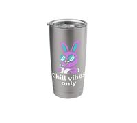 chill Vibes only Cool Rabbit Sunglasses Summer Beverage Stainless Steel Insulated Tumbler