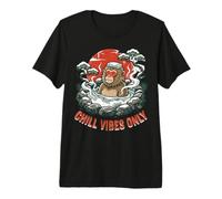 Chill Vibes Only Japanese Snow Monkey Onsen Hot Spring Retro Premium T-Shirt