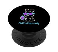 Chill vibes only Rabbit Sunglasses Beverage Relax Summer PopSockets Adhesive PopGrip