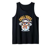 Chill Vibes Only Snowman Christmas Winter Music Tank Top