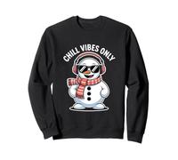 Chill Vibes Only Snowman Christmas Winter Music Vibes Sweatshirt
