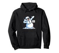 Chill Vibes Only Snowman Pixel Art Winter Humor Pullover Hoodie