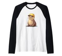 Chill Vibes Only with this Otter Cap Design for Man & Woman Raglan Baseball Tee