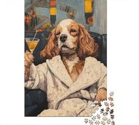 Chill with A Cocker Spaniel 1000-Piece Puzzle for Adults, 52x38cm/1000pcs; White Cardboard for Steady Handling; to Return to Whenever Time Permits