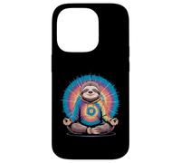 Chill Zen Sloth Tie Dye Hoodie Meditation Case for iPhone 14 Pro
