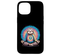 Chill Zen Sloth Tie Dye Hoodie Meditation Case for iPhone 15