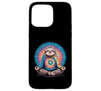 Chill Zen Sloth Tie Dye Hoodie Meditation Case for iPhone 15 Pro Max