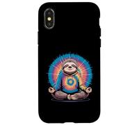 Chill Zen Sloth Tie Dye Hoodie Meditation Case for iPhone X/XS