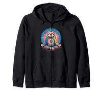 Chill Zen Sloth Tie Dye Hoodie Meditation Zip Hoodie