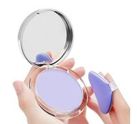 Chillab Lavender Matte Powder, Chillab Lavender Matte Powder Oil Control, Chillab Polvo Compacto with Mini Powder Puff, Chillab Powder For Silky Blurring Oil Control Long-Lasting Makeup, Creates Soft