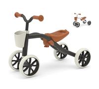 Chillafish Quadie Grow Black Ride-On with Basket for Kids 1-3 | Lightweight 3.13kg ride-on with adjustable seat, front basket, hidden storage and carry handle for toddlers.
