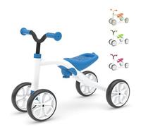 Chillafish Quadie Grow Blue Adjustable Ride-On for Kids 1-3 Years | Lightweight adjustable ride-on with tool-free seat adjustment, carry handle and hidden storage compartment for toddlers.