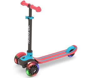 Chillafish Scotti Glow 3 - Red | 3-Wheel Scooter for Kids 3+ | Light-Up LED Wheels & Lean-to-Steer | Safe & Fun