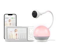 CHILLAX - Baby Monitor Giraffe Mood Sleep Trainer - 5'' HD LCD Screen - 360° 1080p Camera - Flexible Arm - Sleep Training & Multicoloured Night Light - Walkie-Talkie - WiFi On/Off - App