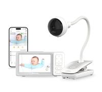 CHILLAX Giraffe Pro Portable Baby Monitor Battery Powered Camera,Wireless No Plug-in,WiFi ON-Off Switch Privacy Protection,Clip on and Flexible Neck Design,HD Night Vision, Motion Cry Detection