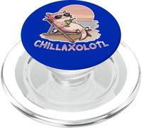 Chillaxolotl Adorable Axolotl Relaxing on Beach in the Sun PopSockets PopGrip for MagSafe